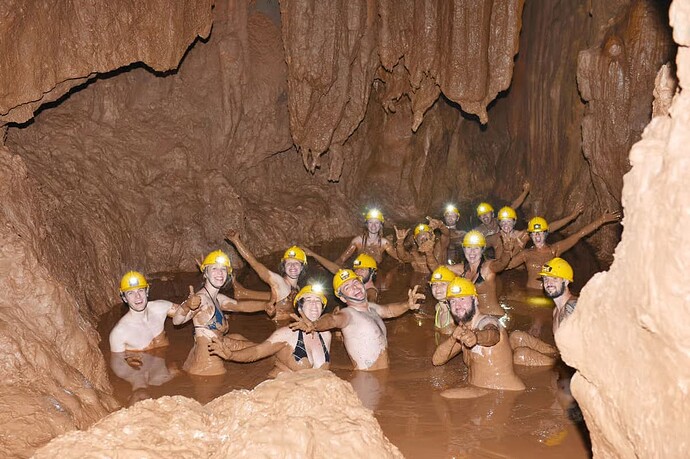 dark cave of phong nha perfect for mud bath